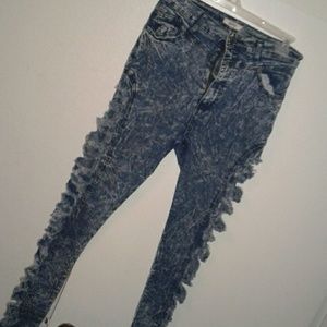 Dark wash high waist jeans